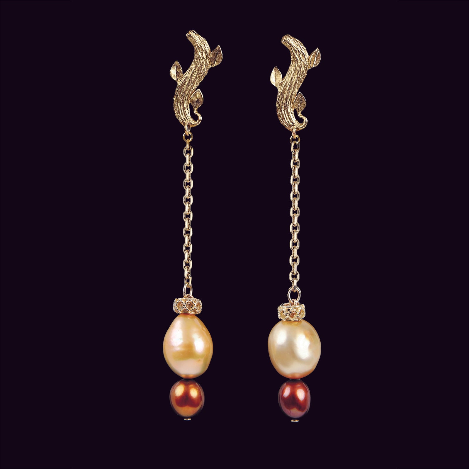 Golden Glow: Freshwater Pearl and Gold Earrings