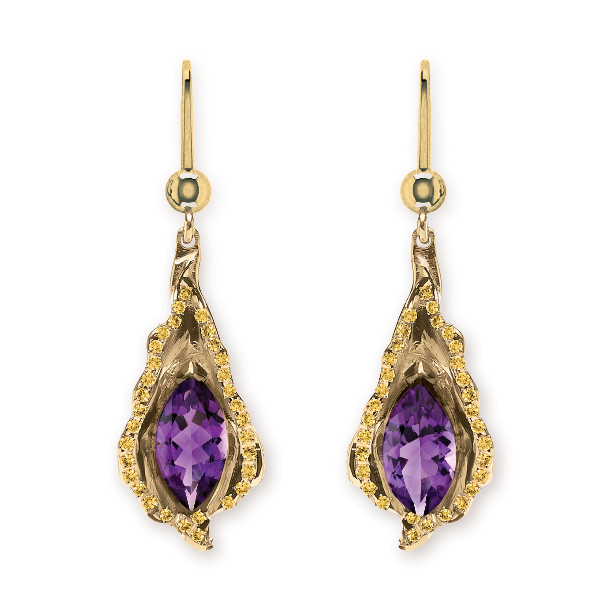 Effervescent Leaves: Gold and Gem Leaf Charms/Pendents