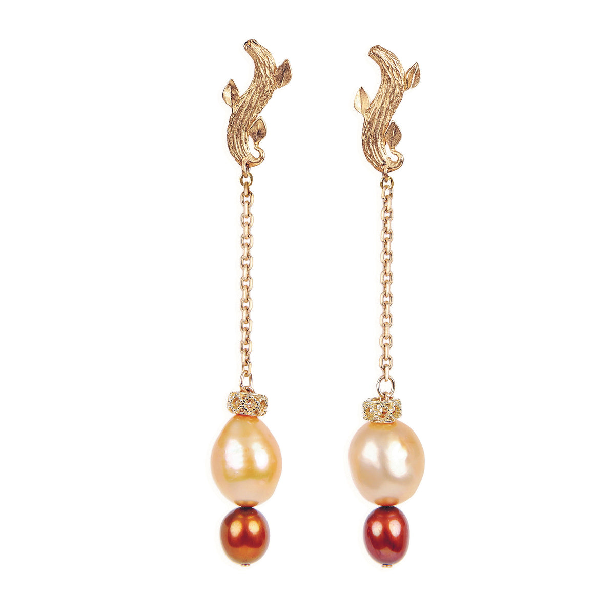 Golden Glow: Freshwater Pearl and Gold Earrings