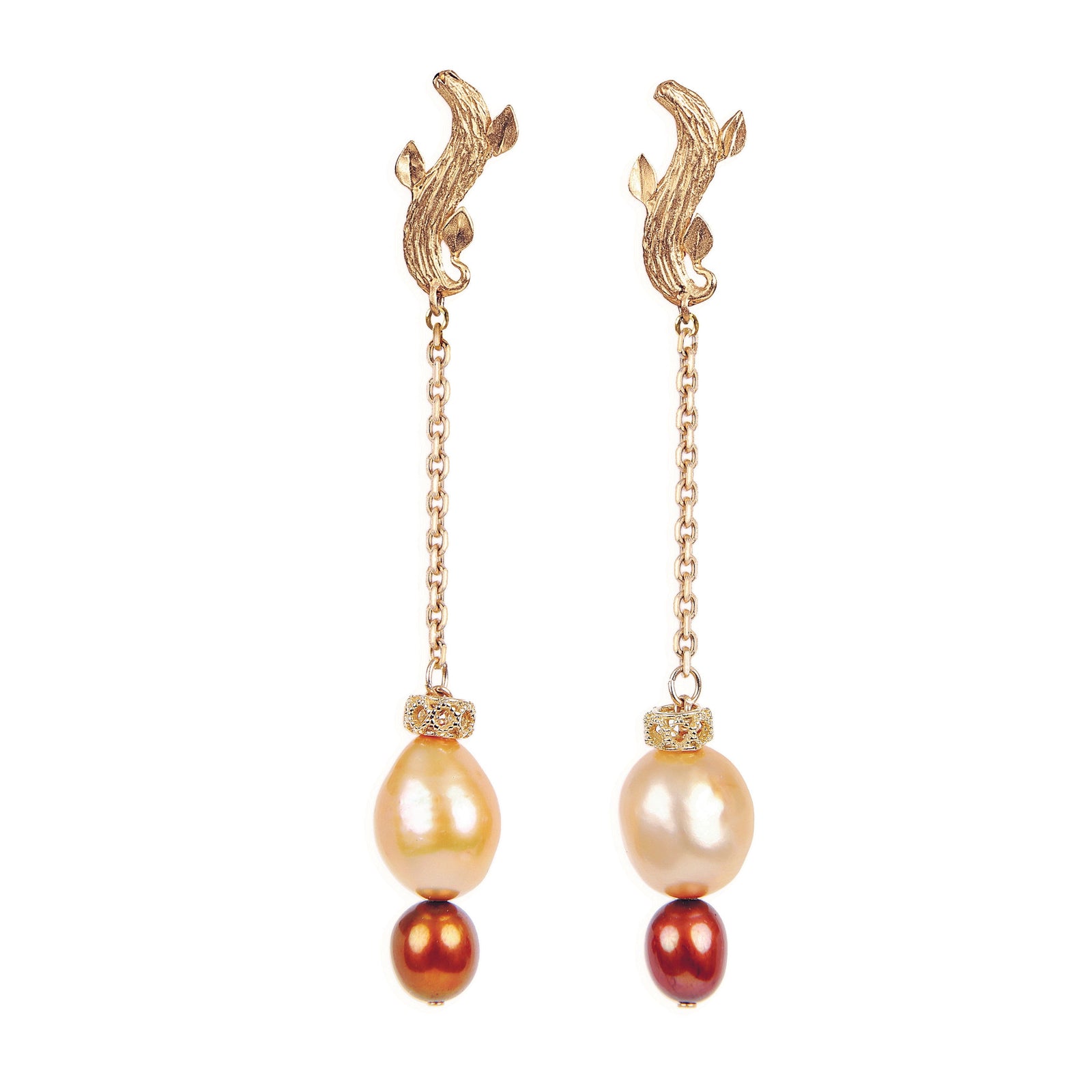 Golden Glow: Freshwater Pearl and Gold Earrings