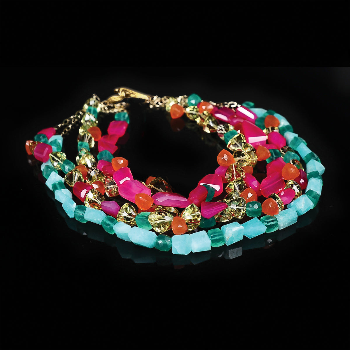 Loving Lilly: Carnelian, Amazonite, Chalcedony, Quartz, and Gold Necklace