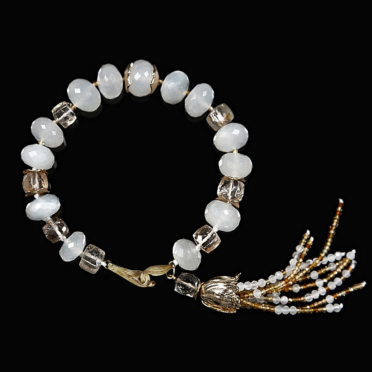 Moonglow: Moonstone, Precious Topaz, and Gold Bracelet