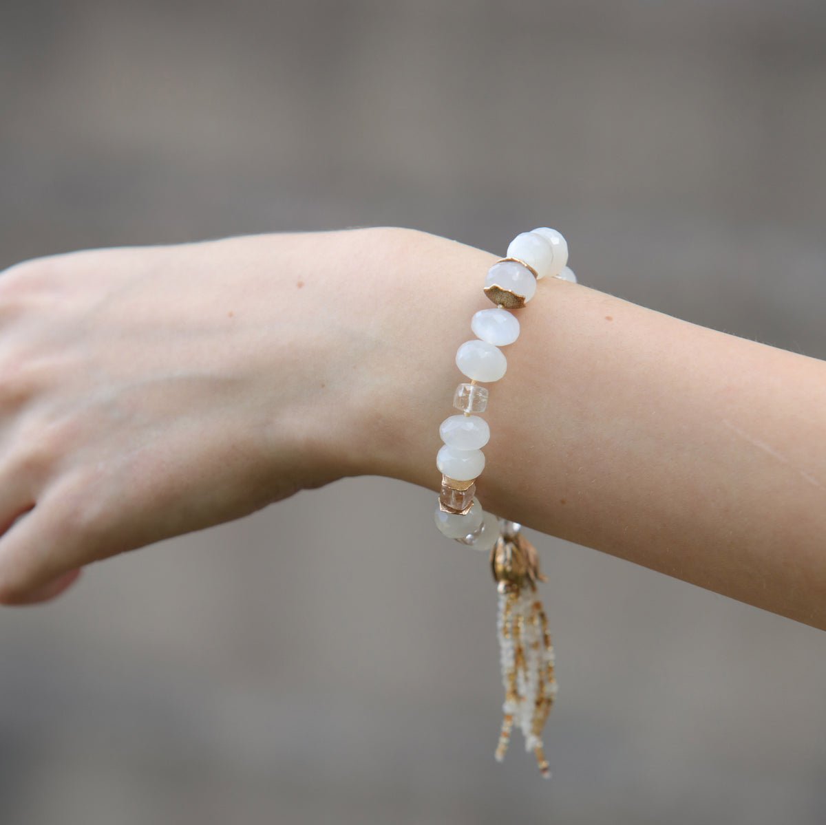 Moonglow: Moonstone, Precious Topaz, and Gold Bracelet