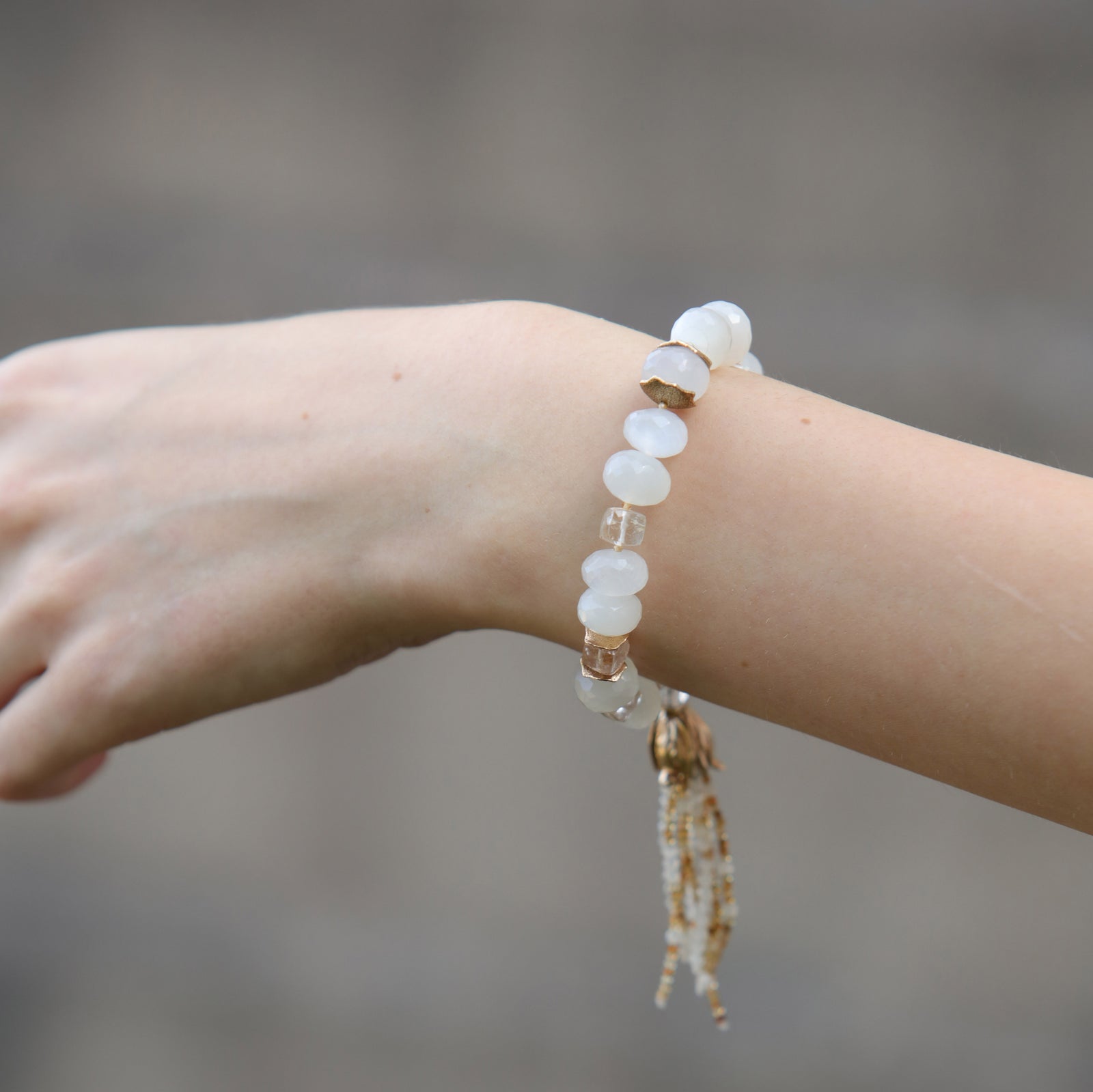 Moonglow: Moonstone, Precious Topaz, and Gold Bracelet