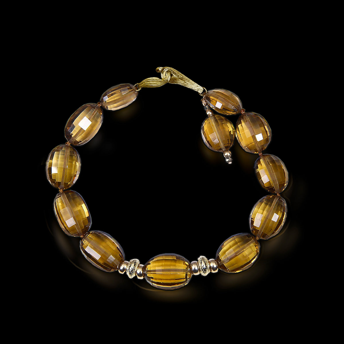 Scotch or Rum: Whiskey Quartz and Gold Bracelet
