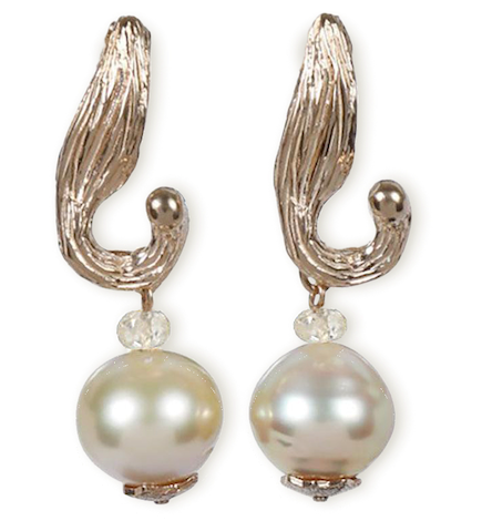 Ice Palaces: South Sea Pearl, Songea Sapphire, and Gold Necklace