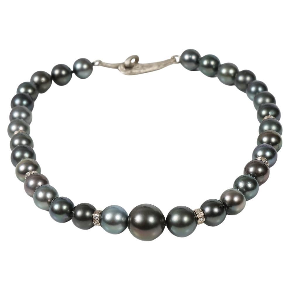 Night of a Thousand Stars: Black South Sea Pearl, Black Diamond, and White Gold Bracelet
