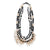 A Little Drama: Black Spinel, Mother of Pearl, Red Jasper, and Silver Necklace